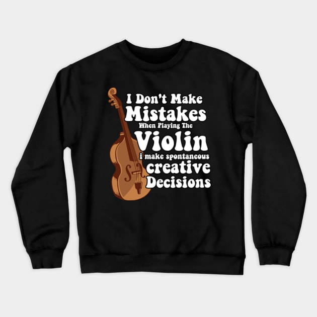 Funny Violin For Men Women Violin Player Orchestra Teacher Crewneck Sweatshirt by David Brown